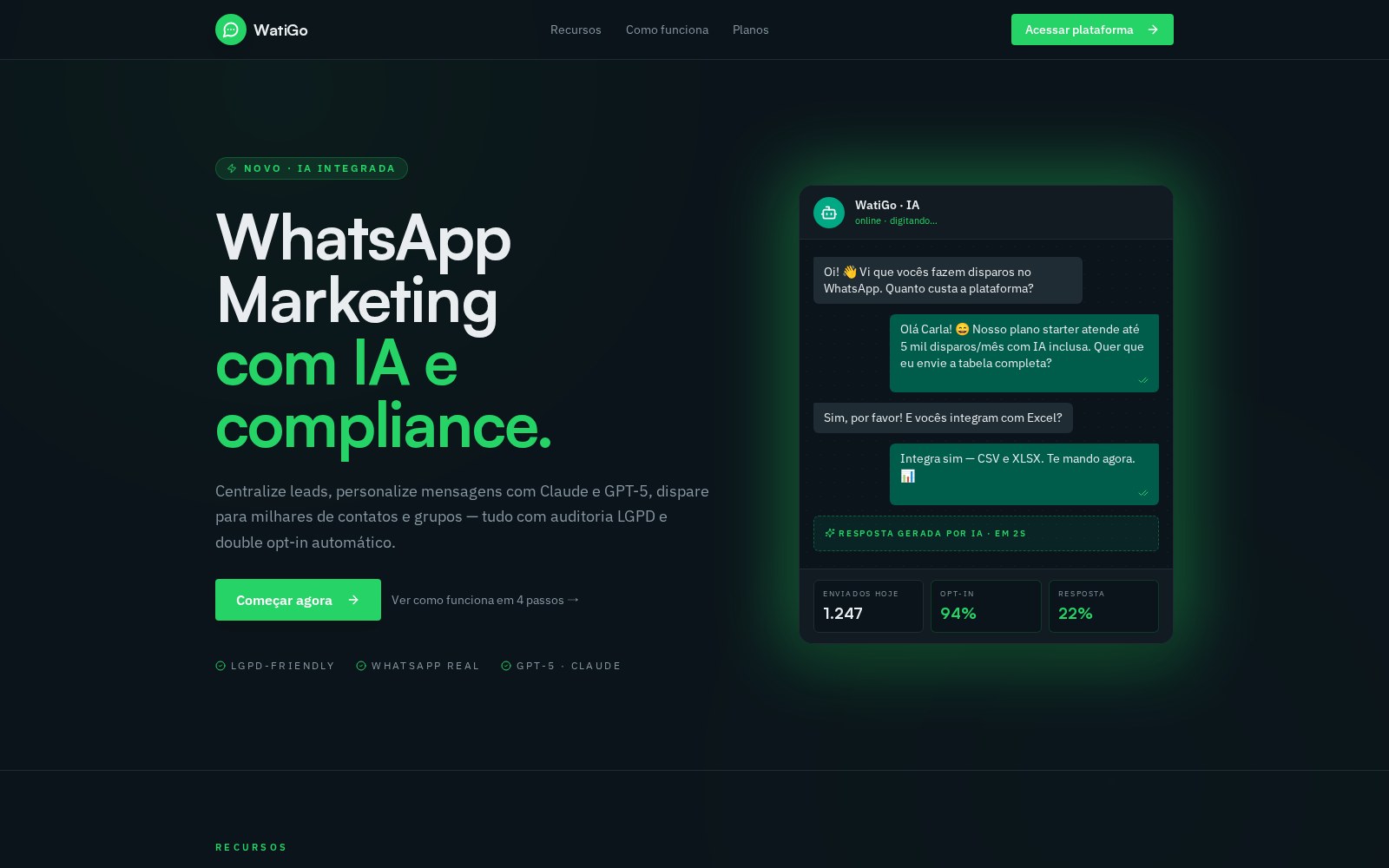 WatiGo — projeto desenvolvido pela NEXT WEB